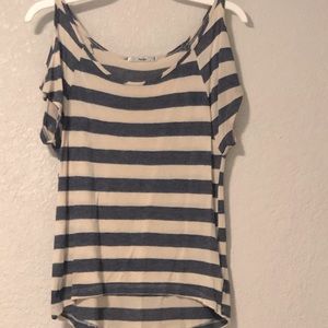 Papaya tee with off the shoulder straps